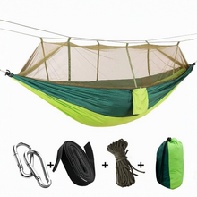 Load image into Gallery viewer, 2-Person Outdoor Hammock with Mosquito Net, Portable Parachute Fabric Camping Bed
