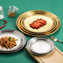 Load image into Gallery viewer, Stainless Steel Round Barbecue Dining Plate
