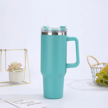 Load image into Gallery viewer, Stainless Steel Insulated Tumbler with Straw and Handle – 40 oz Large Capacity Thermal Cup

