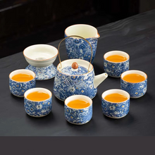 Load image into Gallery viewer, Elegant Floral Ceramic Kung Fu Tea Set with Teapot, Gaiwan, and Teacups
