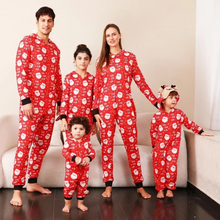 Load image into Gallery viewer, Matching Family Christmas Pajamas 2025 Cute Print Zip-Up Holiday Jumpsuit
