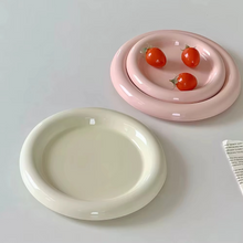 Load image into Gallery viewer, Modern Round Ceramic Plate for Dessert and Tea
