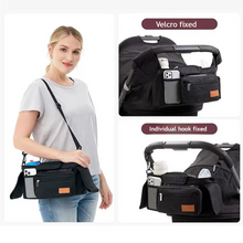 Load image into Gallery viewer, Large Stroller Organizer with Multiple Compartments and Cup Holders
