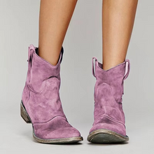 Load image into Gallery viewer, Womens Vintage Western Ankle Boots with Pointed Toe and Low Heel
