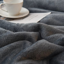 Load image into Gallery viewer, Solid Color Sherpa Blanket, Reversible Plush Duvet Cover
