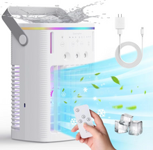Load image into Gallery viewer, Compact 3-Speed Air Cooler with Remote, Timer, Night Light, and Mist Modes
