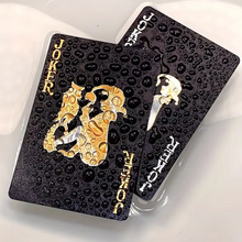 Load image into Gallery viewer, Luxury Black &amp; Gold Waterproof Poker Playing Cards
