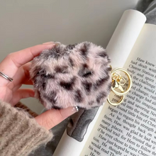 Load image into Gallery viewer, Leopard Plush AirPods Case, Luxury Soft Fur Protective Cover
