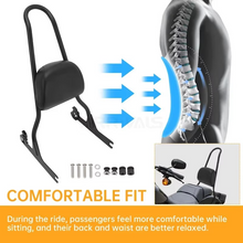 Load image into Gallery viewer, Detachable Motorcycle Backrest with PU Leather and Stainless Steel Frame
