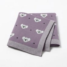 Load image into Gallery viewer, Super Soft Knit Baby Blanket with Cute Koala Design
