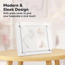 Load image into Gallery viewer, Baby Handprint and Footprint Clay Keepsake Photo Frame
