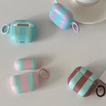 Load image into Gallery viewer, Contrast Color Stripe AirPods Case with Keyring
