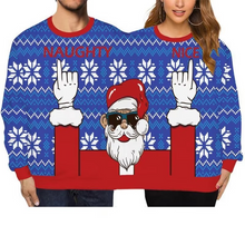 Load image into Gallery viewer, Double Ugly Christmas Couple Sweater Funny Siamese Twins 3D Printed Pullover for Couples
