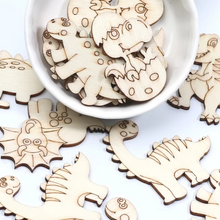 Load image into Gallery viewer, 20pcs Dinosaur Wooden Craft Slices for Scrapbooking, DIY Decor, and Crafts
