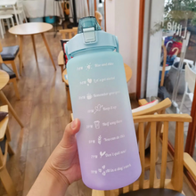 Load image into Gallery viewer, Outdoor 68oz Large Capacity Leakproof Water Bottle with Straw and Time Marker

