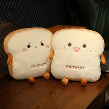 Load image into Gallery viewer, Toast Shaped Hand Warmer Pillow with Dual Hand Pocket and Plush Fabric
