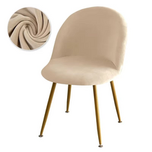 Load image into Gallery viewer, Elastic Velvet Chair Covers - Stretch Low Back Slipcovers for Dining and Makeup Chairs
