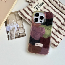 Load image into Gallery viewer, Exquisite Velour Heart Splice Glossy Glacial Texture iPhone Case
