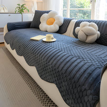 Load image into Gallery viewer, Thick Tuft Fleece Sofa Cover for Warm Winter Coziness
