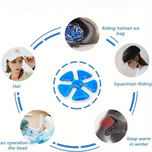 Load image into Gallery viewer, Adjustable Blue PVC Gel Ice Pack Cooling Pad for Helmets and Hats
