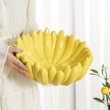 Load image into Gallery viewer, Banana Shaped Ceramic Fruit Bowl and Serving Dish for Snacks and Salads
