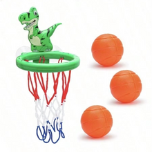 Load image into Gallery viewer, Dinosaur Bath Basketball Hoop Toy Set for Toddlers with Three Balls
