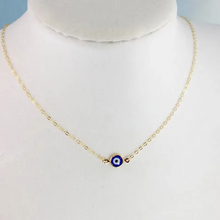 Load image into Gallery viewer, Blue Evil Eye Clavicle Necklace in Stainless Steel
