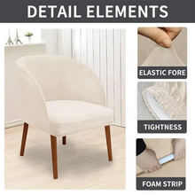 Load image into Gallery viewer, Velvet Armchair Slipcover with Elastic Fit for Curved Armrest Dining Chairs
