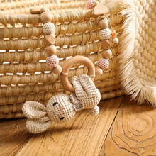 Load image into Gallery viewer, Handmade Crochet Wooden Baby Rattle Toy with Ocean Animal Mobile
