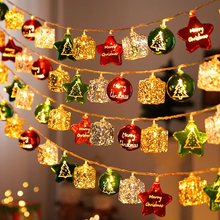 Load image into Gallery viewer, Christmas Light String with Candy Cane Santa and Snowman Decorative Lamps for Holiday Home Décor
