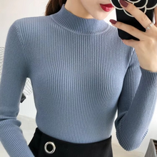 Load image into Gallery viewer, Women’s Mock Neck Knit Sweater – Slim Fit, Vintage-Inspired Pullover for Fall and Winter
