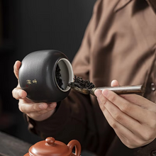 Load image into Gallery viewer, Portable Ceramic Sealed Tea Canister with Calligraphy Design
