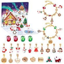 Load image into Gallery viewer, Christmas Advent Calendar 24 Grid Surprise Bracelet DIY Gift Box
