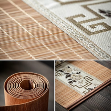 Load image into Gallery viewer, Vintage Embroidered Bamboo Tea Table Runner
