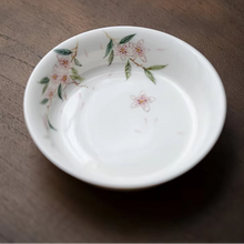 Load image into Gallery viewer, Hand Painted Peach Blossom Ceramic Tea Tray and Pot Holder
