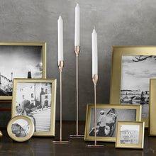 Load image into Gallery viewer, Modern Metal Gold Candlestick Holders for Wedding and Home Decor
