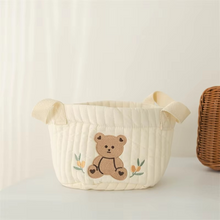 Load image into Gallery viewer, Quilted Baby Diaper Storage and Toy Organizer Tote
