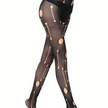 Load image into Gallery viewer, Black Fishnet Lace Pantyhose – Gothic Punk Lolita Jacquard Stockings with Elastic Fit
