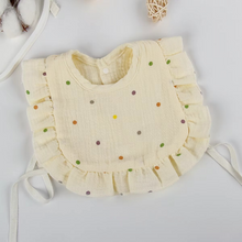 Load image into Gallery viewer, Soft Cotton 4 Layer Gauze Retro Lace Ruffle Baby Vest Bib
