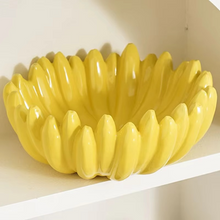 Load image into Gallery viewer, Banana Shaped Ceramic Fruit Bowl and Serving Dish for Snacks and Salads
