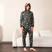 Load image into Gallery viewer, Matching Family Christmas Pajamas 2025 Cute Print Zip-Up Holiday Jumpsuit

