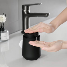 Load image into Gallery viewer, Matte Black Liquid Hand Soap Dispenser 11oz Modern Refillable Plastic Bottle for Bathroom and Kitchen Counter
