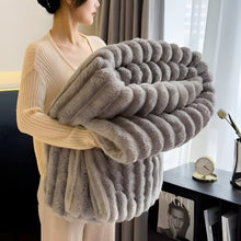 Load image into Gallery viewer, Luxurious Faux Rabbit Fur Plush Throw Blanket - Perfectly Warm and Soft for Your Home
