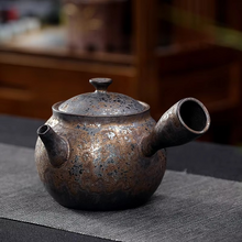 Load image into Gallery viewer, Japanese Style Side Handle Handmade Pottery Teapot 12oz
