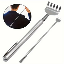 Load image into Gallery viewer, Deluxe Silver Telescopic Back Scratcher, Extendable and Portable Relief Tool
