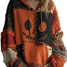 Load image into Gallery viewer, Cozy Pumpkin Faux Fur V-Neck Halloween Sweater for Women
