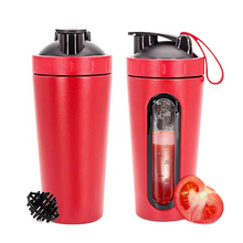 Load image into Gallery viewer, Stainless Steel 24oz Sports Shaker Bottle with Measurement Scale for Gym and Outdoor Fitness
