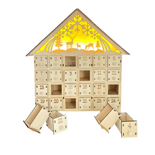 Load image into Gallery viewer, Christmas LED Advent Calendar with Light and Candy Drawers for Holiday Decoration
