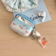 Load image into Gallery viewer, Gradient Blue Lucky Fish AirPods Case with Keyring

