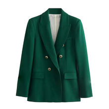 Load image into Gallery viewer, Womens V-Neck Slim Fit Blazer, Long Sleeve Button Jacket for Work, Meetings, and Elegant Everyday Wear
